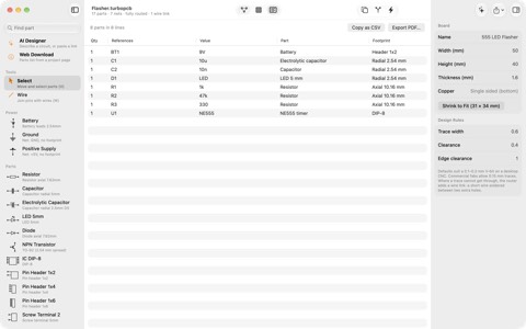 Parts list